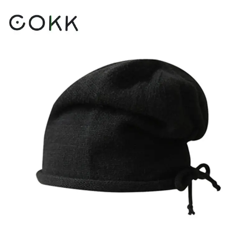 

COKK Beanie Bonnet Winter Hats For Women And Men Autumn Knitted Solid Color Skullies Beanies Casual Soft Hats Hip Hop Baggy Cap