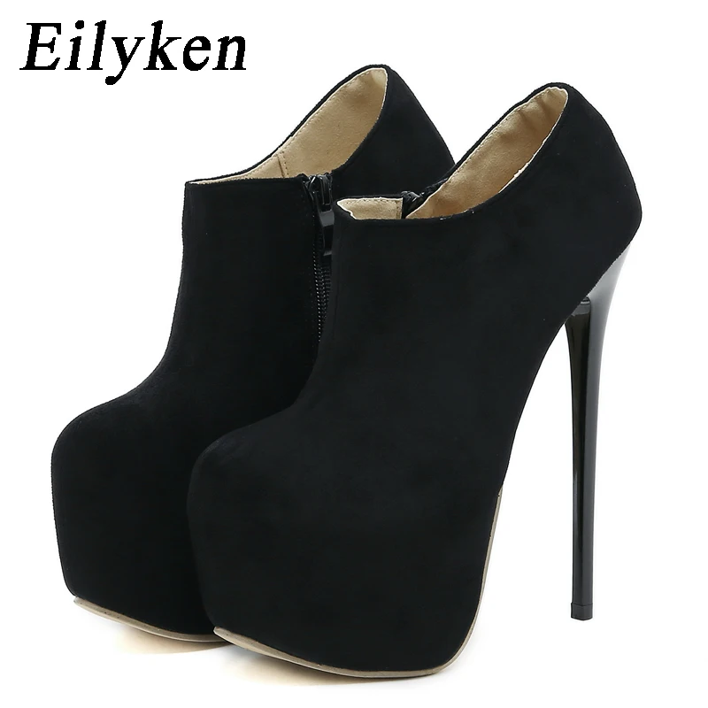 Eilyken Spring Style Ultra High Heels Fashion Round Toe ANKLE Boots Women Zip Platform Extreme Club Sandals Shoes Zapatos Mujer