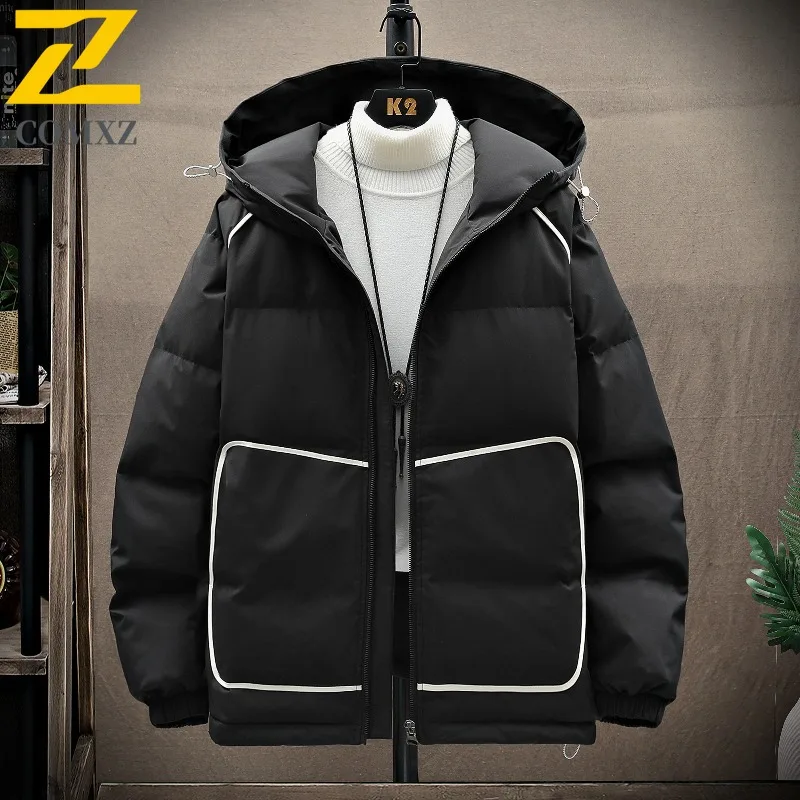 COMXZ Classic Down Jacket Men New Premium Hooded Outdoor Travel Thickened Warm Down Coat Street Lightweight Autumn Winter Coat