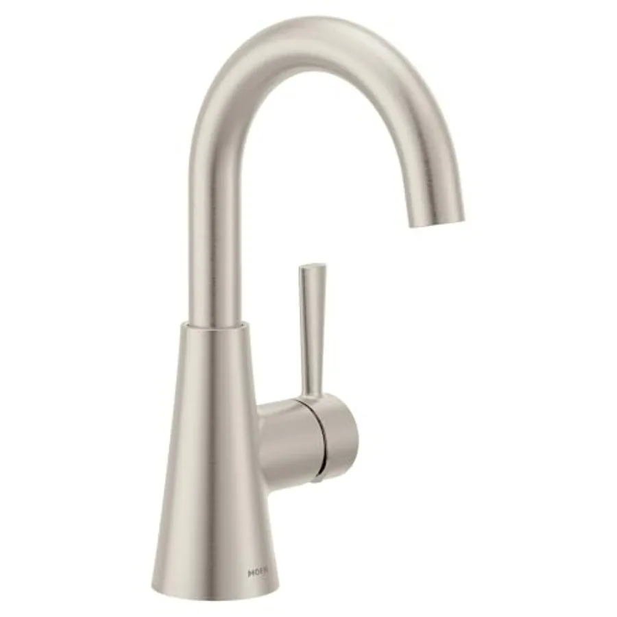 

Современный смеситель для раковины с отделкой из матового никеля, однорычажный, с одним отверстием, технология защиты от пятен, опциональная декоративная накладка