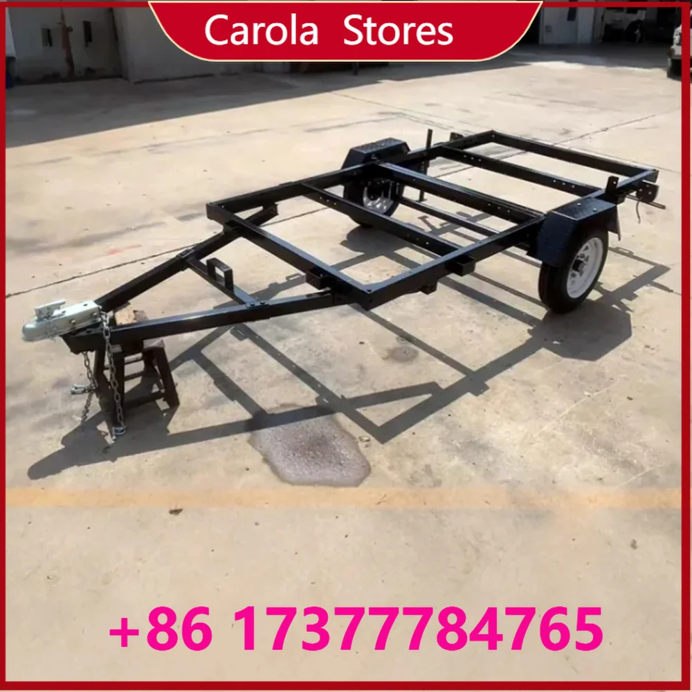 Heavy-Duty Folding Steel Car Trailer 550KG Max Load Collapsible Flatbed Trailer for Outdoor Transport