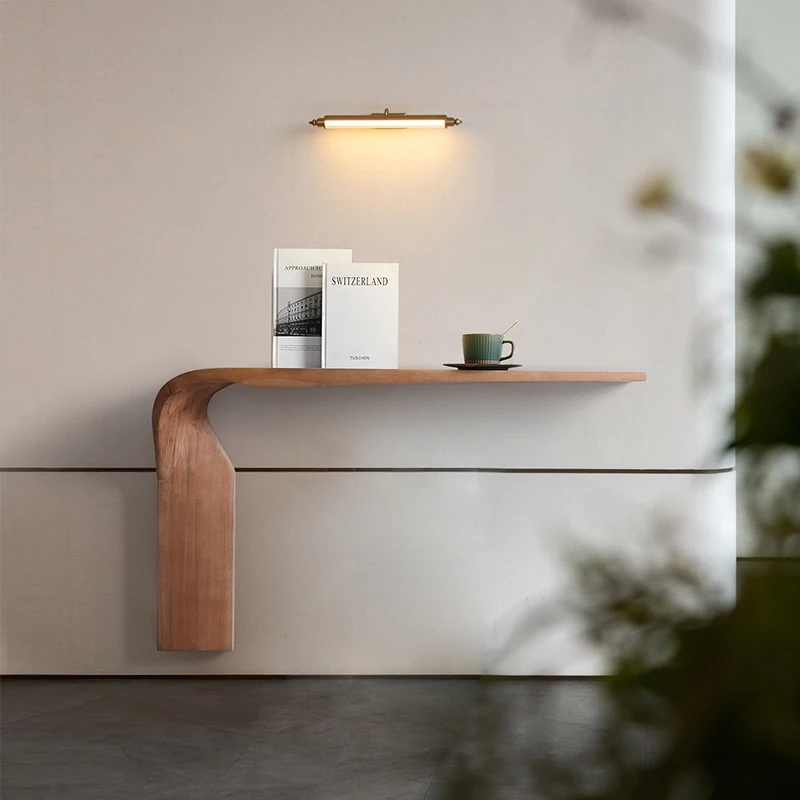 Nordic creative minimalist entrance table decorative table  wind special-shaped solid wood strip case extremely narrow