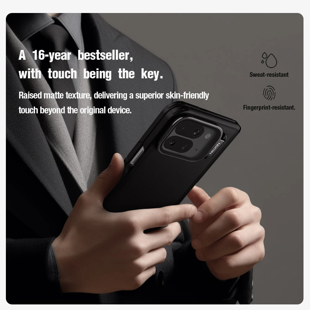 

Складной чехол Nillkin для Google Pixel 10 Pro, магнитный суперматовый щиток, защита для камеры с защитной задней крышкой-подставкой