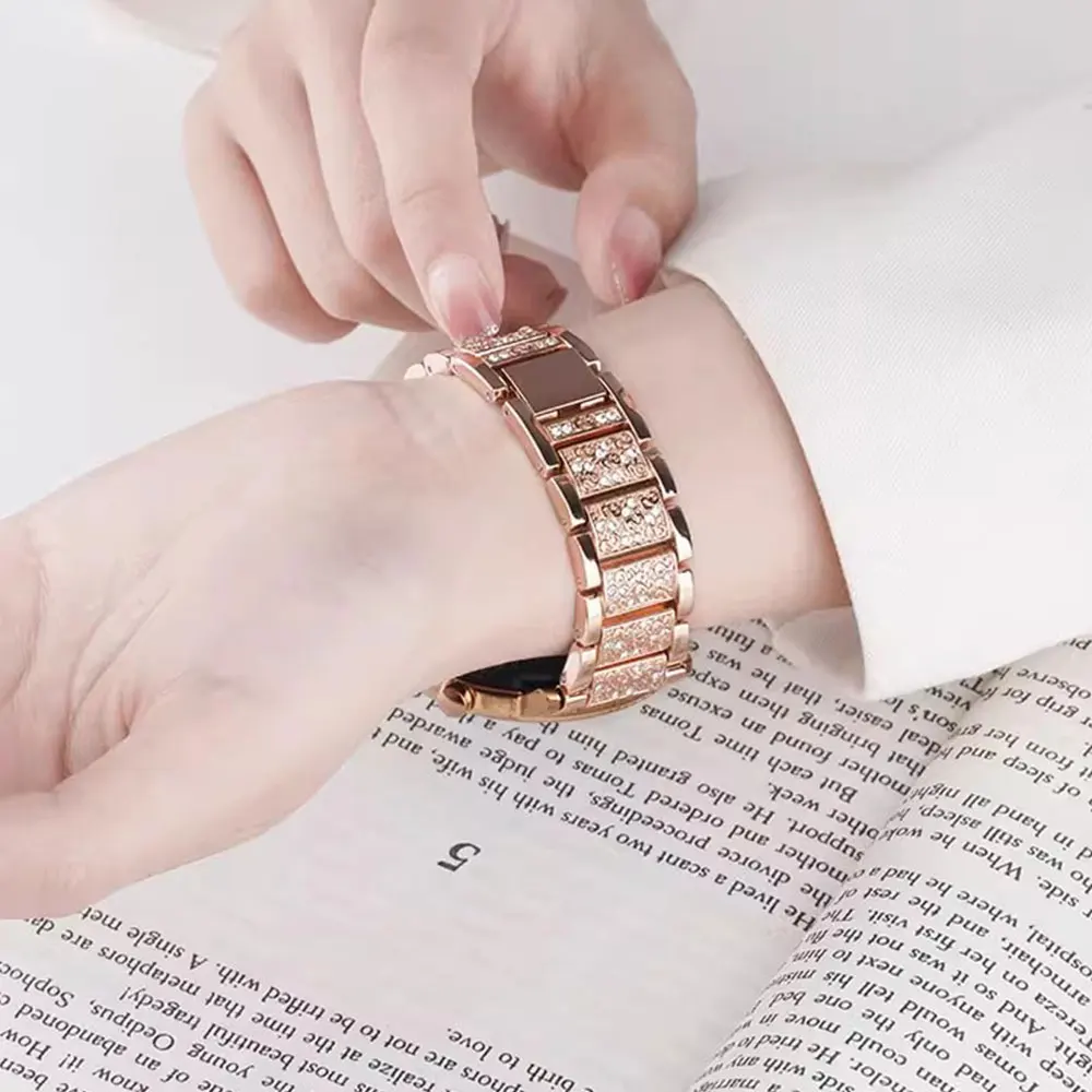 Diamond strap for Samsung Galaxy Watch 7/FE/6/4/Classic/5/pro/Active 40mm 44mm Metal 20mm 22mm link Bracelet huawei gt 4-3 band
