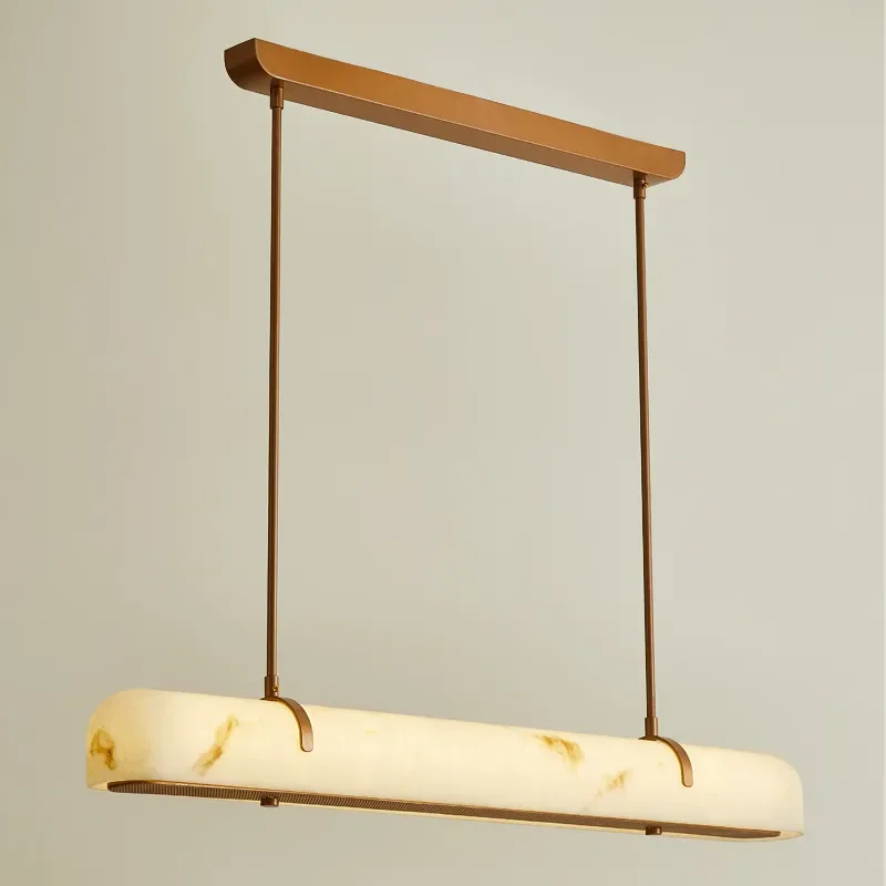 for All Copper Spanish Marble Chandelier Designer Villa Hotel Tea Room Bar Premium Sense Strip Light