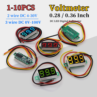 1-10Pcs 0.28 / 0.36 Inch DC LED Digital Voltmeter 0-100V Voltage Meter Auto Car Mobile Power Voltage Tester Detector 12V Red