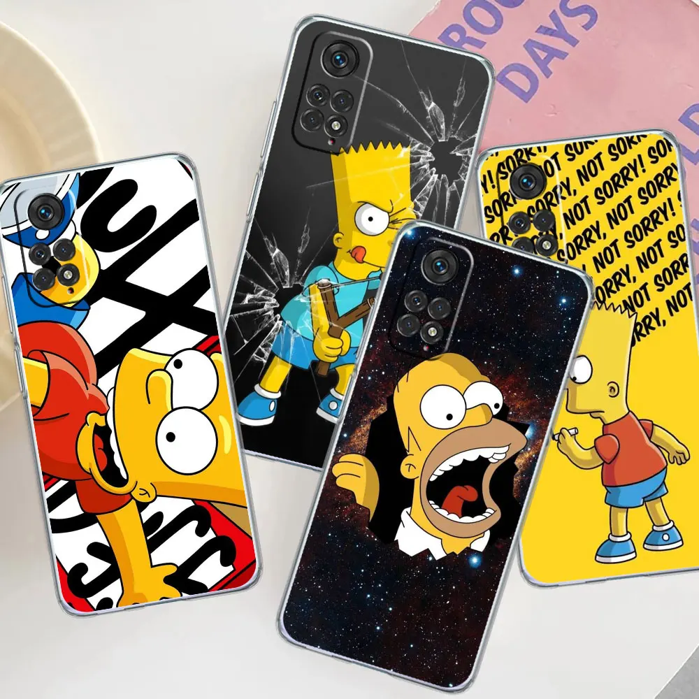 Case For Xiaomi Redmi Note 11 10 Pro 9S 12 9 12S 11S 10S Poco X3 NFC 11T Phone Cover Transparent Shell Hot Simpsons Boy Funda