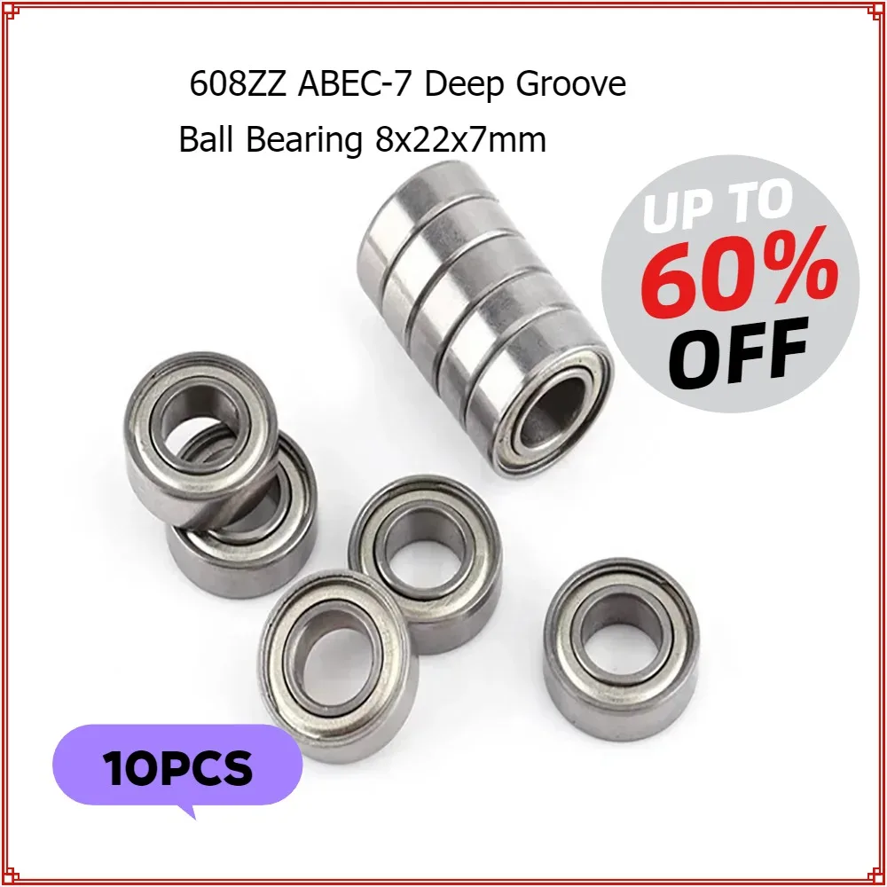 10Pcs 608ZZ 8X22X7M…
