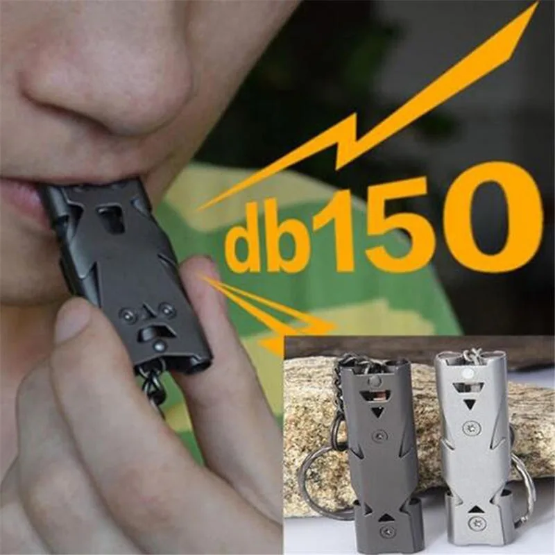 Double Pipe Whistle Pendant Keychain High Decibel Portable Outdoor Survival Emergency Camping Tool Multifunction 1PC