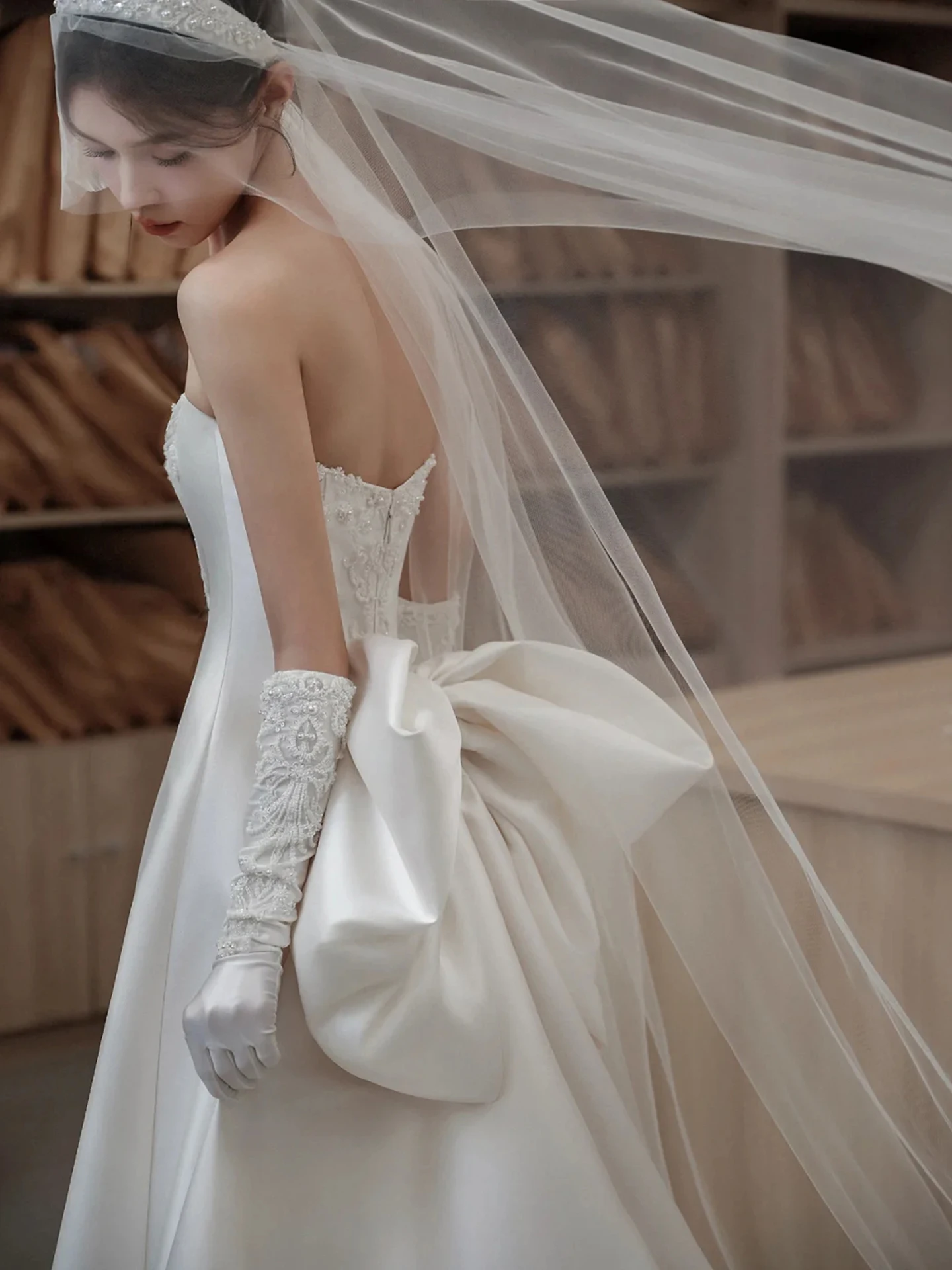 French Tube Top Satin Primary Wedding Dress Bride 2026 New Advanced Texture Fishtail Simple and Light Luxury Small Trailing