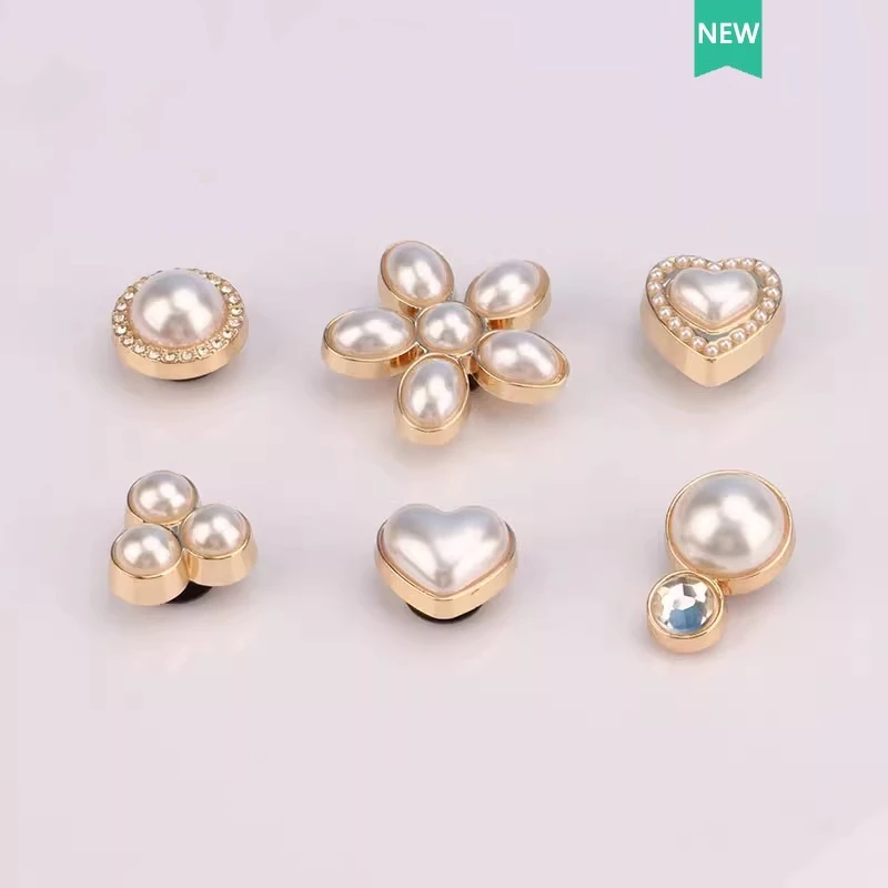 

Shoe Metal charms Pearl Shoe Buckle New Style Cute Pearl Shoe Accessories Fashion Decorations for Cross Shoes