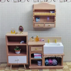 Dollhouse Miniature Furniture Items Mini Toilet,Bath Cabinet,Kitchen Cabinet, Hand Washing, Sink, Cabinet Decoration Accessories