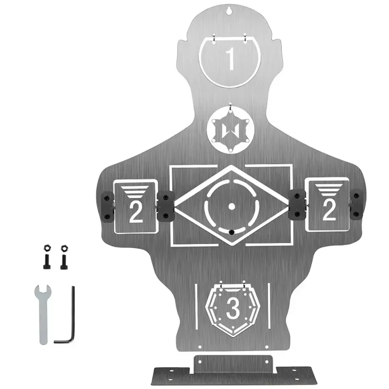 Stainless Steel Tactical Metal Target Half Body Airsoft Paintball Shooting Practice Target with Fixed Hole Position for