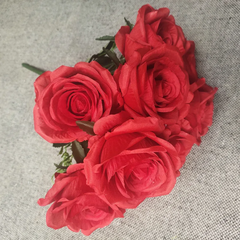 5 Stück Künstliche Blumen Seidenrosen Bouquet Hochzeitsdekoration Simulierte Rosa Nr.2 Rose Künstliche Blume für Saaldekoration – Detail 8