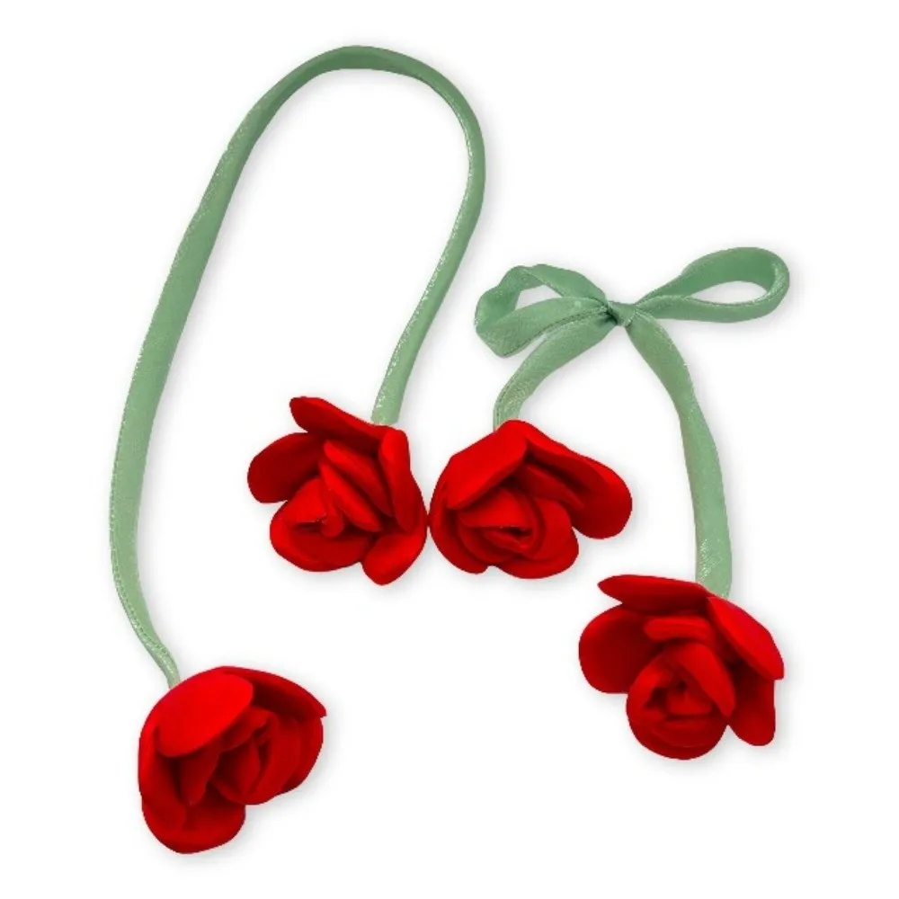 2 PCS High Quality Fashion Tulip Curtain Tieback Adjustable Elegant Rose Curtains Tie Rope Beautifully Curtain Straps Bedroom