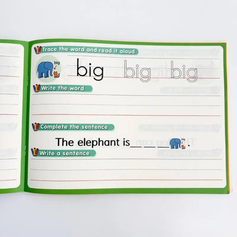 31BA Preschool Phonics Workbook with Guided Writing Practice, CVC Word and Sentence Practice Book, 28X21CM with 40 Practice