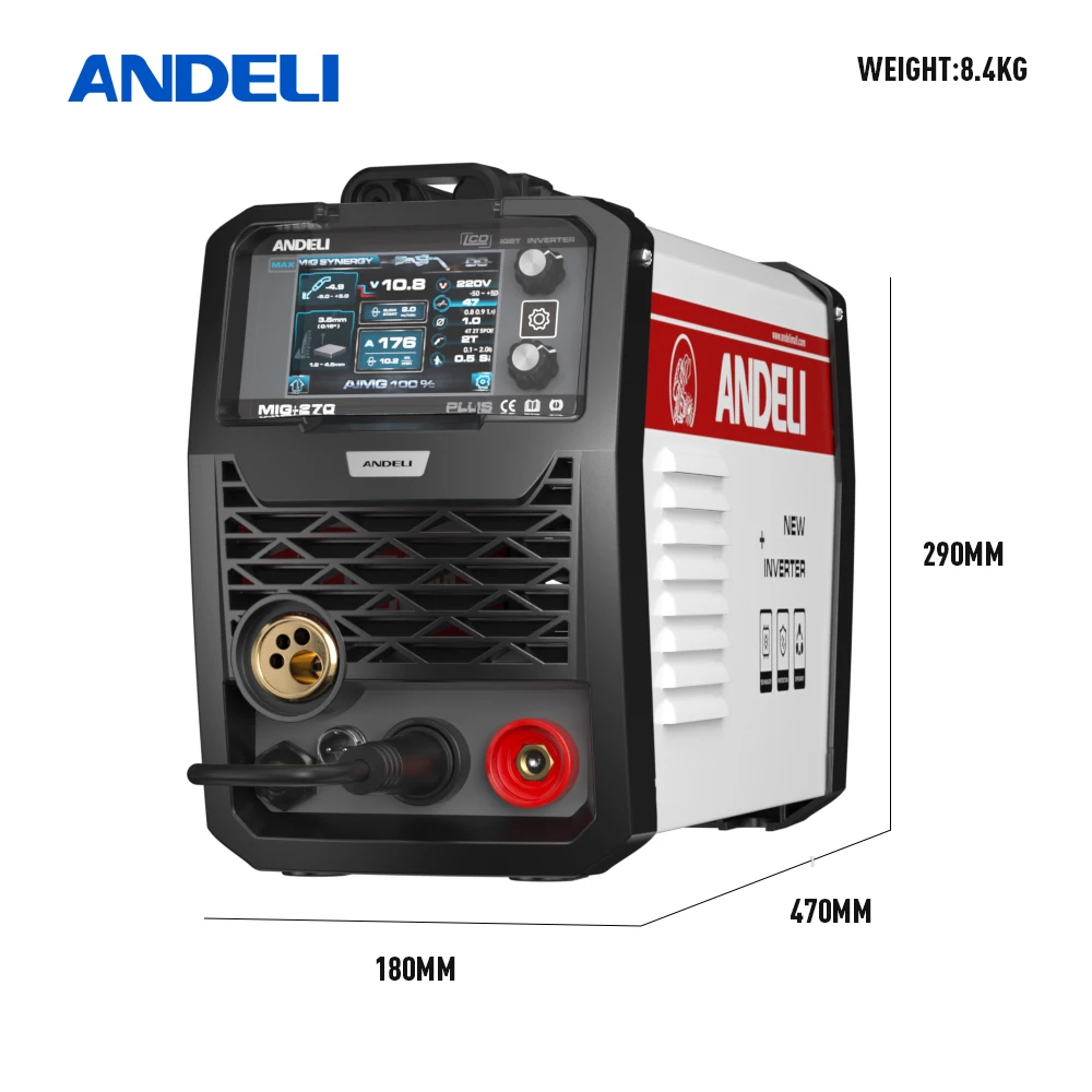 Imagem -04 - Andeli 200a Mig Soldador Mig Tig Mma Gás de Soldagem de Alumínio Máquina de Solda Semiautomática sem Gás em Soldadores Multiprocessos