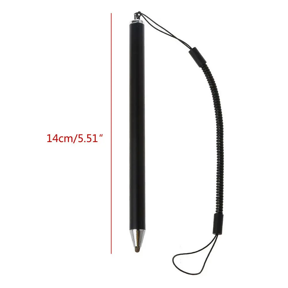 Anti-lost Lanyard Touch Screen Stylus Pen Mesh Micro Fiber Tip Pen for Smart Phone Tablet Black