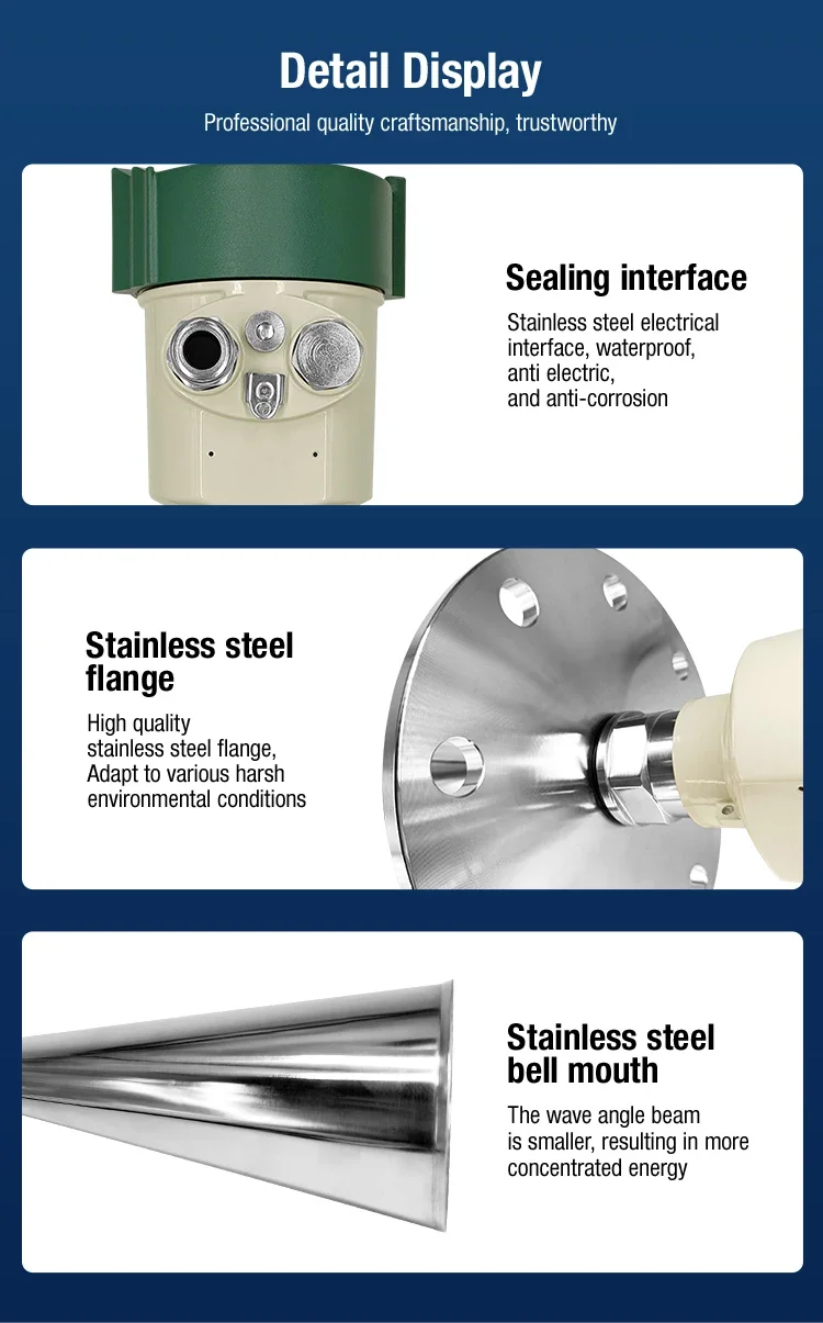 26ghz High precision Radar Type Level Transmitter RS485 Horn antenna Radar Liquid Level Sensor