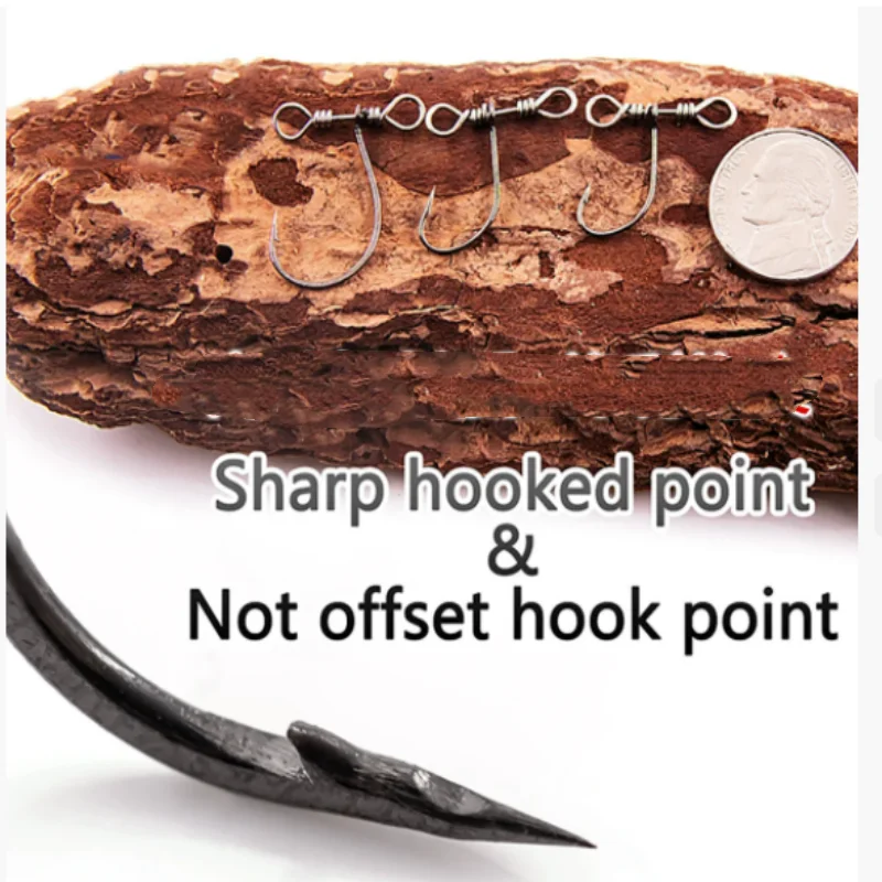 ISURE MARINE Eight Character Ring Fish Hook Combination Double Hole Rotary Balance Single Hook With Inverted Thorn Fishing Hook