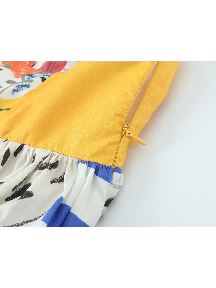 TFMLN المرأة عادية الفاكهة طباعة فستان الحمالات الصيف بلا أكمام عارية الذراعين عالية الخصر حبال الشاطئ عطلة فستان قصير الإناث #6