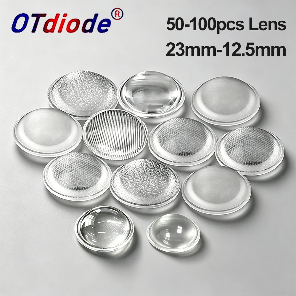 50-100Pcs 3W LED Convex Focus Lenses 16/19.5/23/28mm PMMA Acrylic Flashlight Torch Car Lens With Smooth Frosted Multiple Option