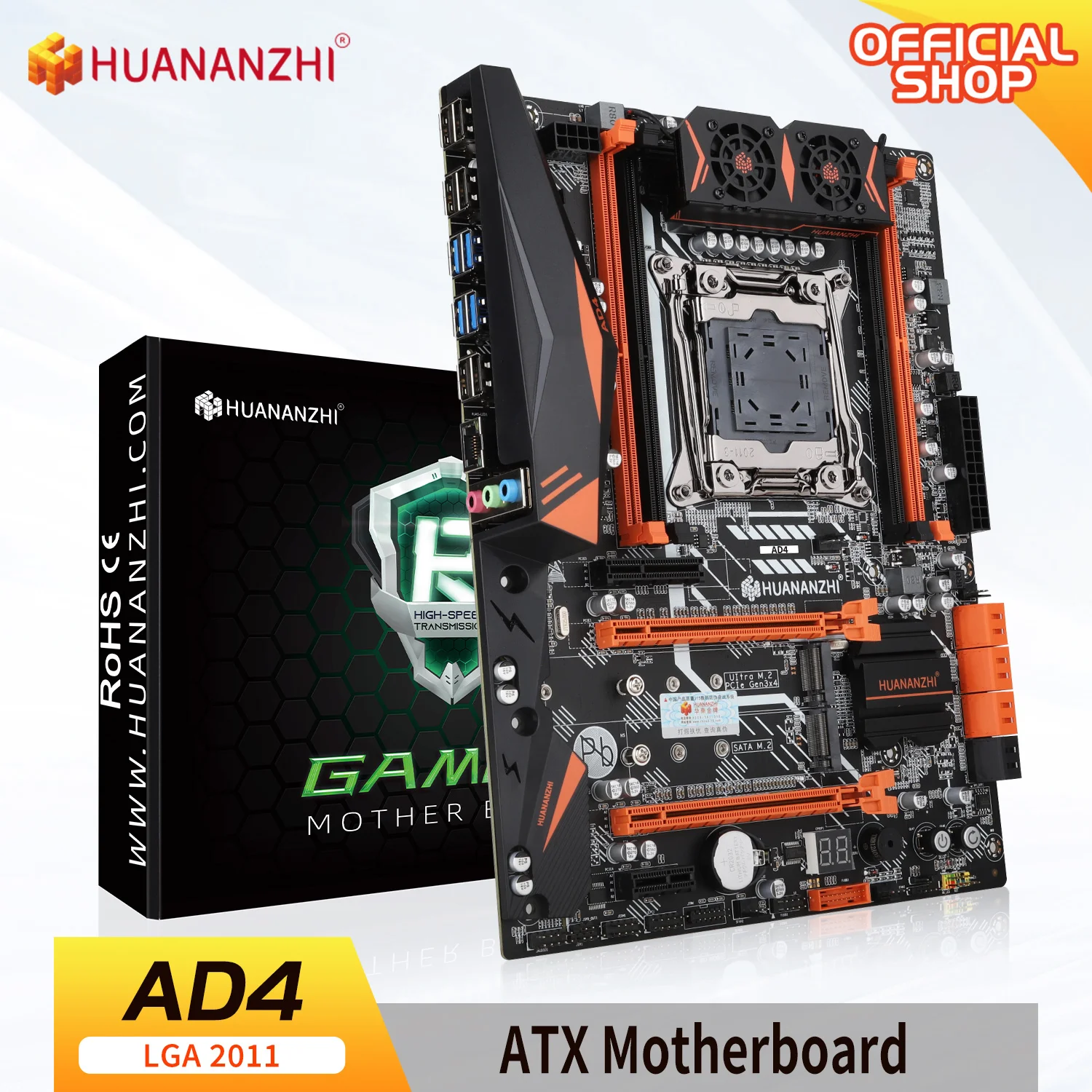 HUANANZHI X99 AD4 LGA 2011-3 XEON X99 Motherboard supports Intel E5 2640 2666 2670 2678 2696 V3 V4 DDR4 RECC NON-ECC NVME SATA