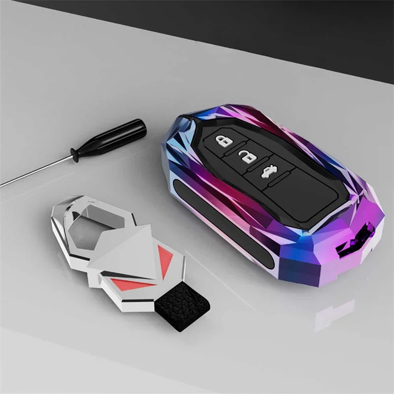 

Zinc Alloy+Silicone Car Key Fob Cover Case For Toyota CHR C-HR Camry Prius Prado 2016 - 2021 Remote Shell Holder Accessories