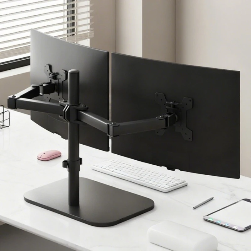 

Dual-screen monitor bracket with one drag and two bases, upper and lower multi-screen computer screen cantilever