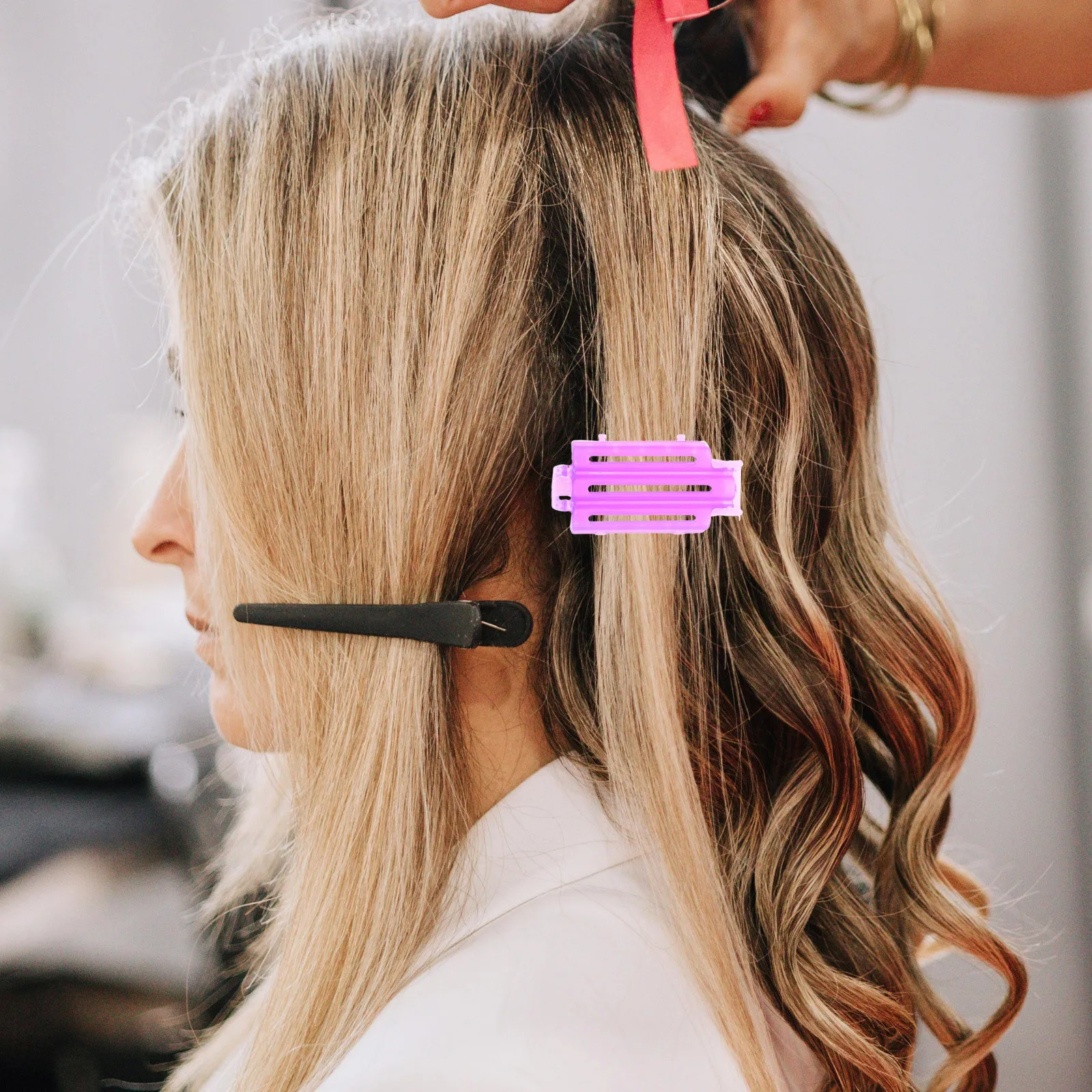 

45 Pcs Rod Clips Curler Stick Resin Made Woman Hair Curler Perm Clip Styling Curling Rods Woman Home Use