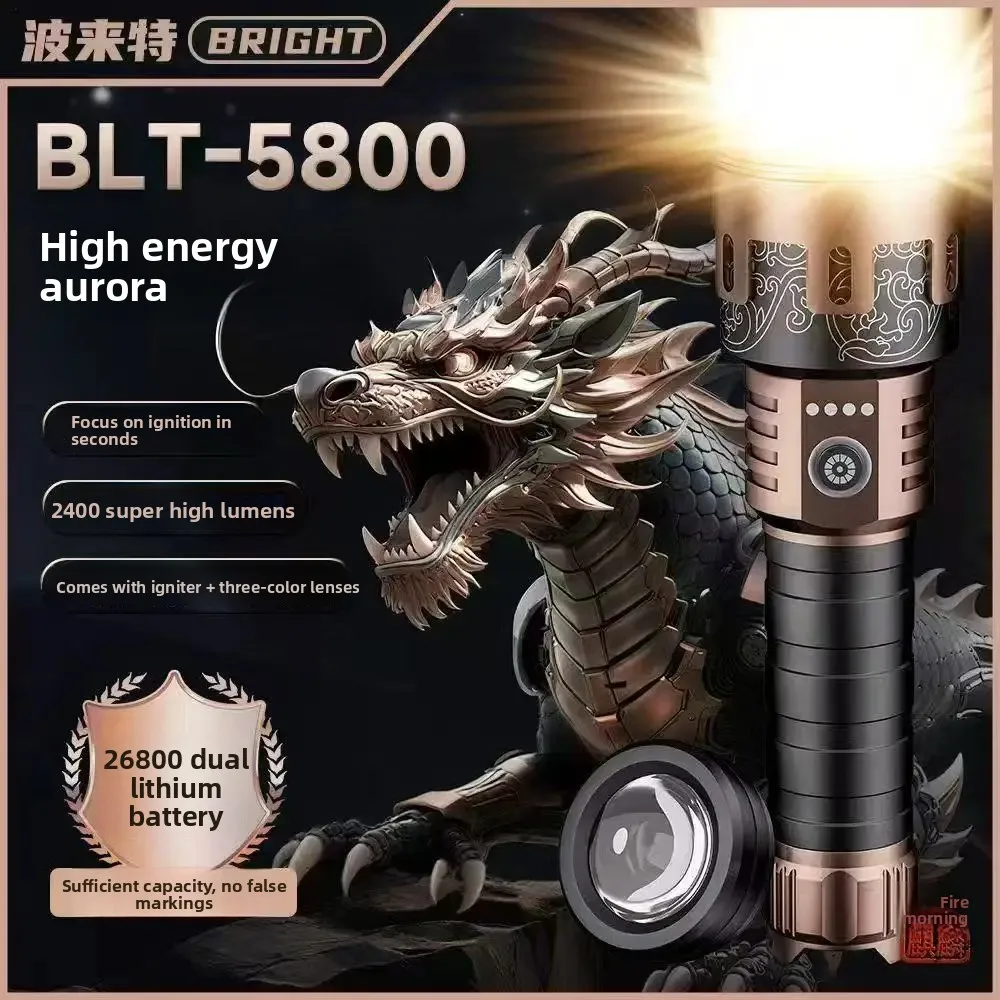 

BLT High Power LED Flashlight Type-C Rechargeable Waterproof Torch with COB Side Light Portable Zoom Camping Hiking Outdoor Lamp