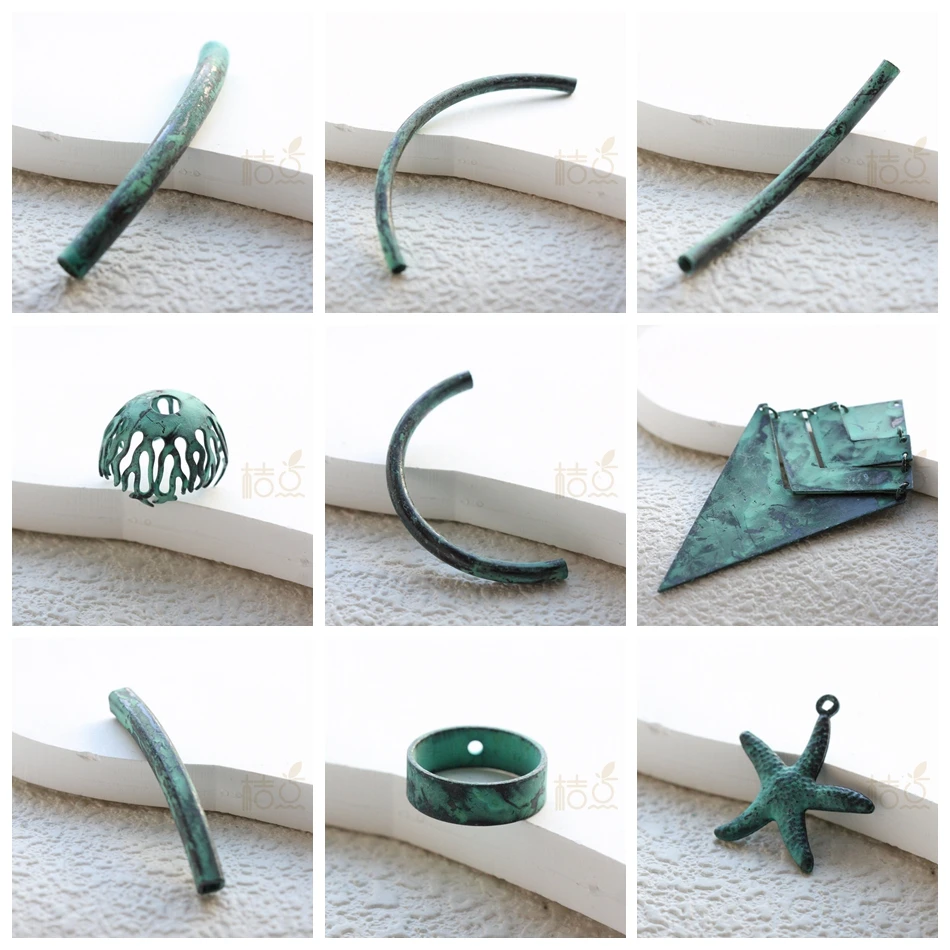 

Поставка своими руками — цельное соединение из латуни зеленой патины ручной работы — различные формы и размеры (PTA-i)