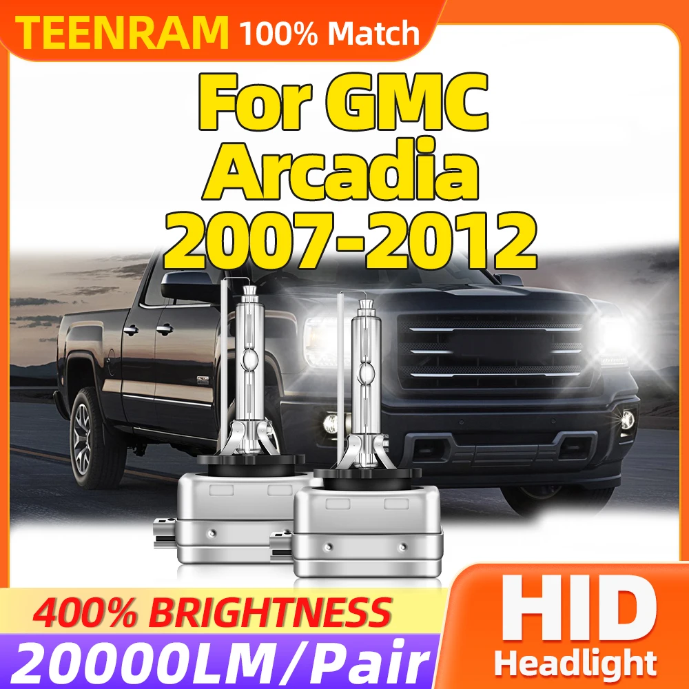 12V D1S HID Xenon Headlamp Bulbs 35W Super Bright Xenon Headlights 6000K White For GMC Arcadia 2007 2008 2009 2010 2011 2012