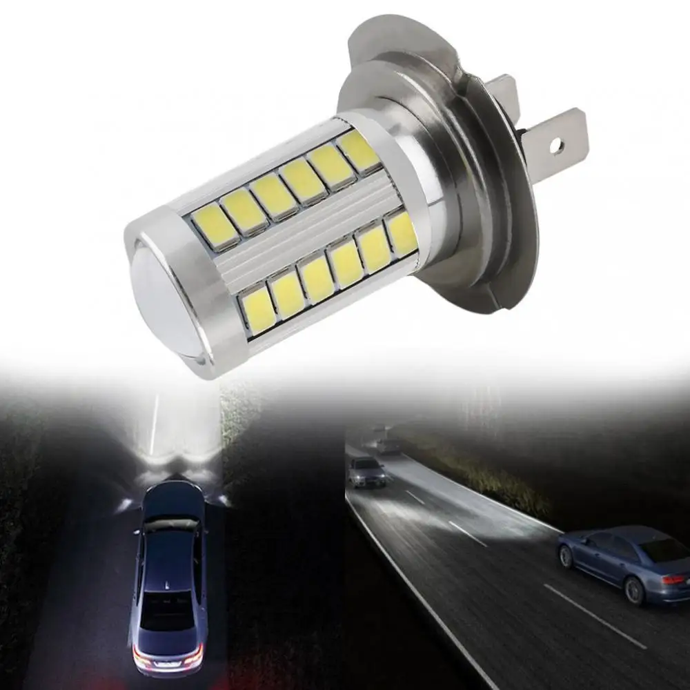 1~10PCS Super Bright White H7 5630 33 SMD LED 6000K 8W DC 12V Car Fog Light Auto Driving Lamp High Power LED Bulb Car