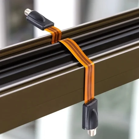 Flaches koaxiales RG6-Buchsen-Überbrückungskabel vom Typ F – Detail 1
