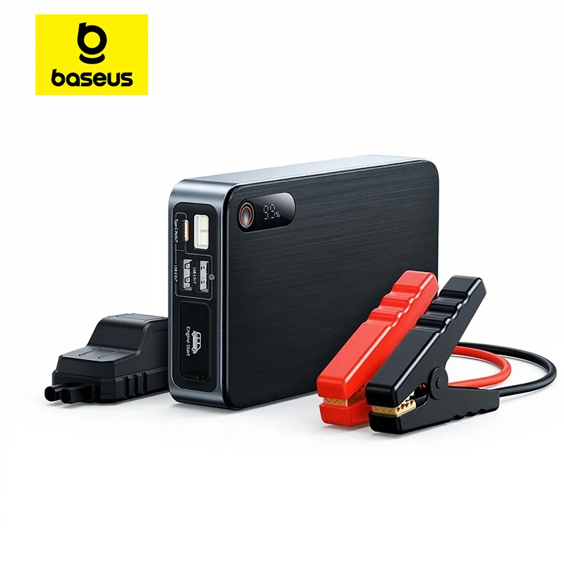 Basesu Auto-Starthilfe Powerbank 1200A 12000mAh Notfall-Autobatterie-Booster Startgerät für Diesel- und Benzinfahrzeuge