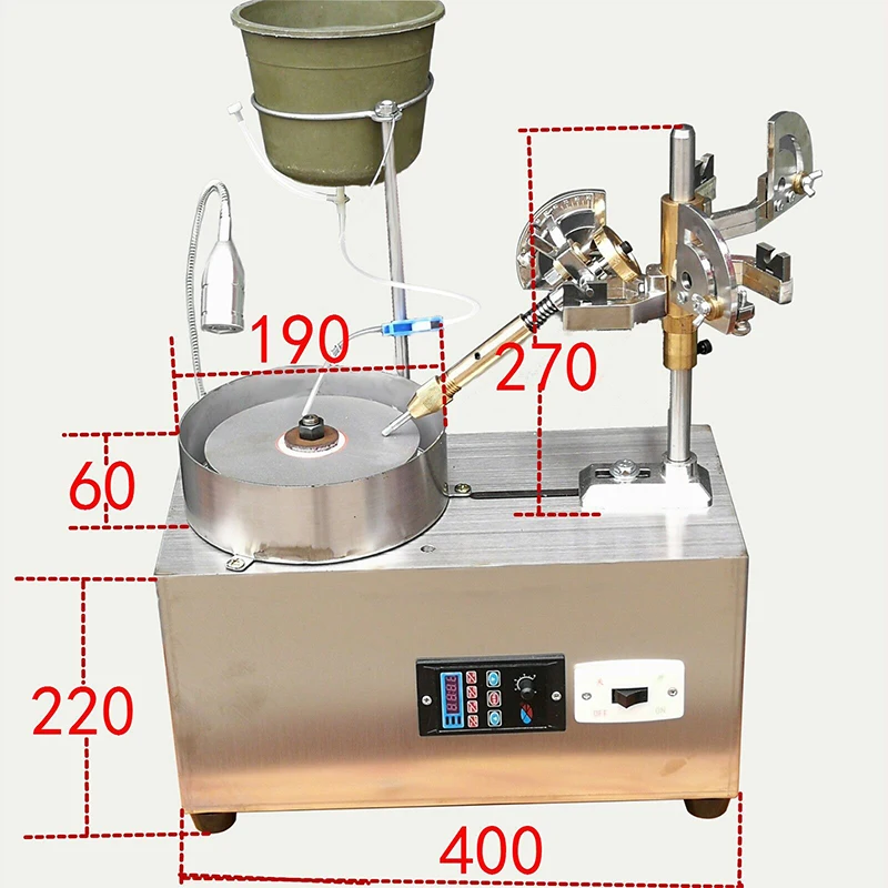 Gem Faceting Machine 2800RPM Lapidary Machine Faceted Gemstone Angle Polisher 180W Jade Processing Equipment