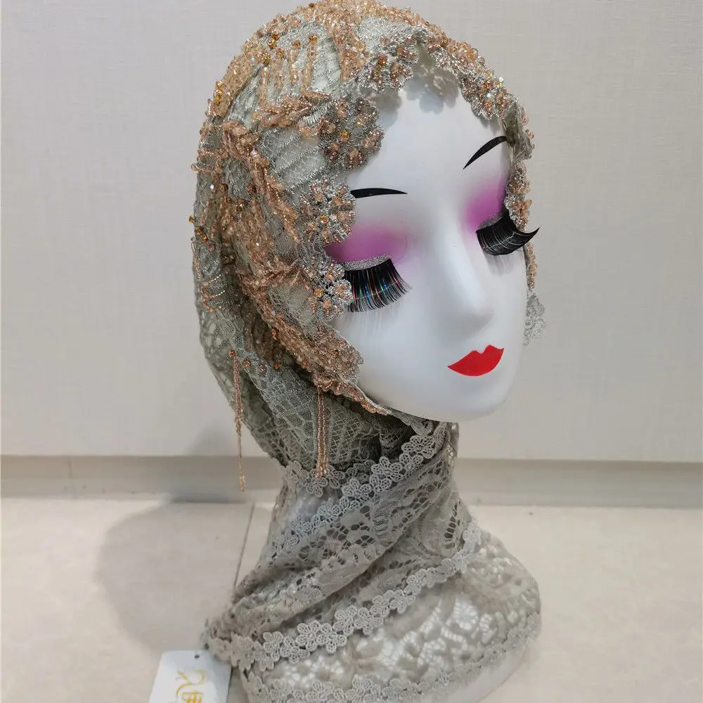 

Hijab Muslim Women Shawl Headscarf Free Shipping Luxury Tassels Scarf Malaysia Prayer Kufi Islam Saudi Arabia Lace Turban 05404