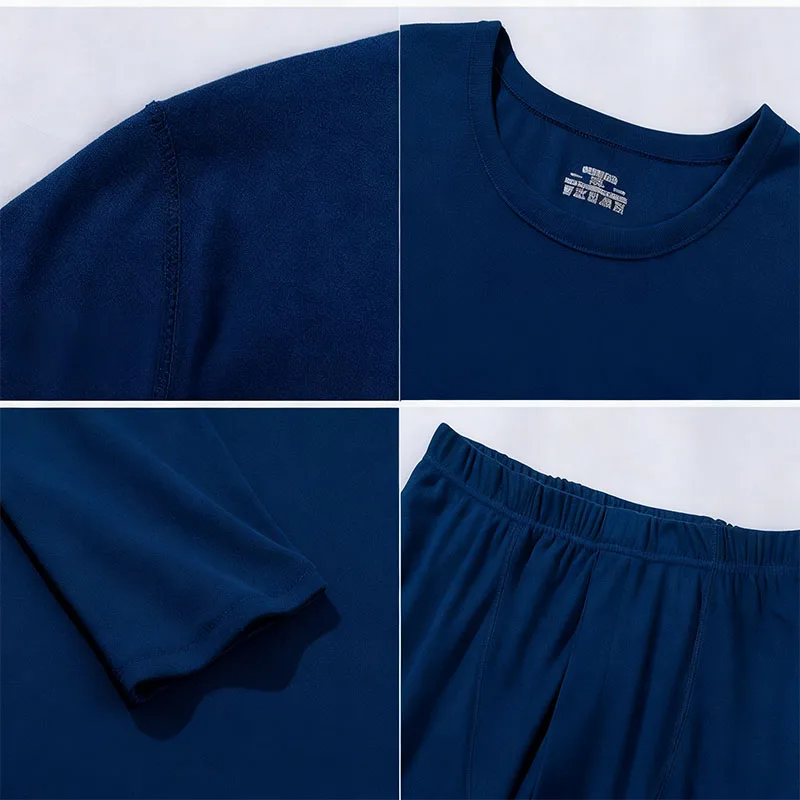 Winter New Men's Double-Sided Fleece Quick-Heating Cation Warm Thermal Underwear Fleece Lined Soft Comfortable Long Sleeved Sets