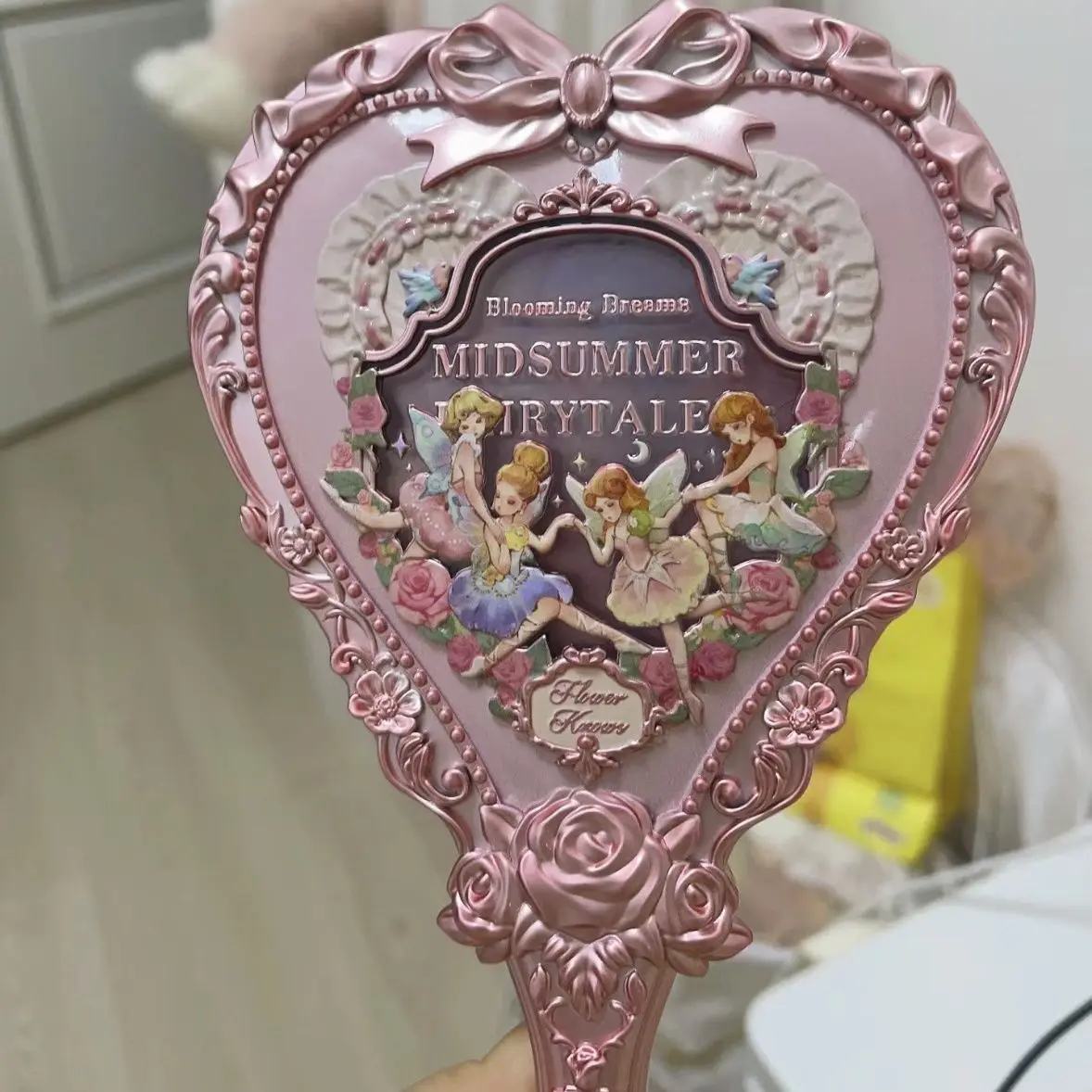 Flower Knows Summer Night Series Prinsesstijl Hoog uiterlijkniveau Draagbare handspiegel Make-up Kleine engel Cadeau
