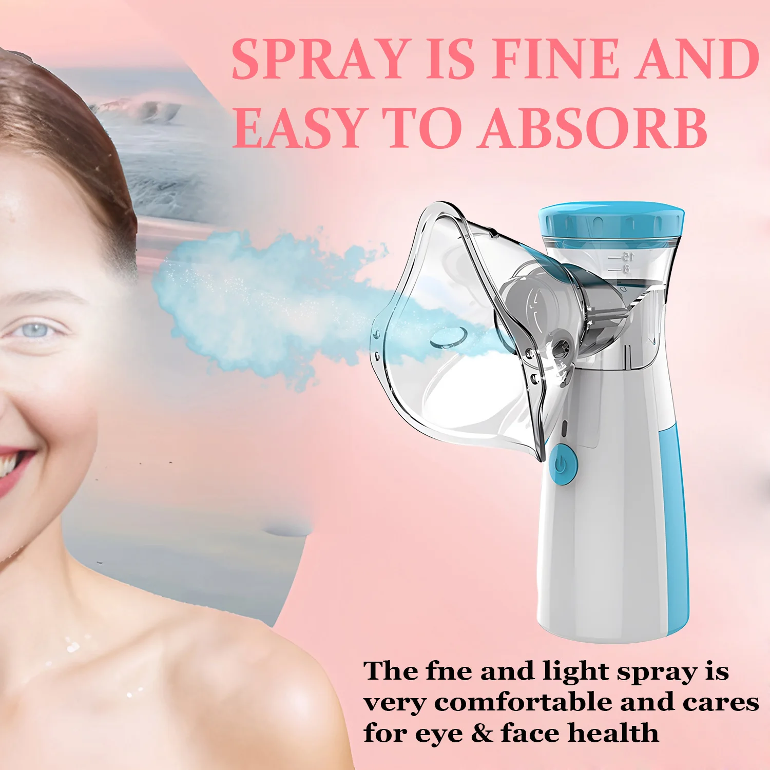 Handheld Portable Facial Steamer Rechargeable Mesh Nebulizer Mini Nebulizer Humidifier Face Rehydration Skin Care Tools