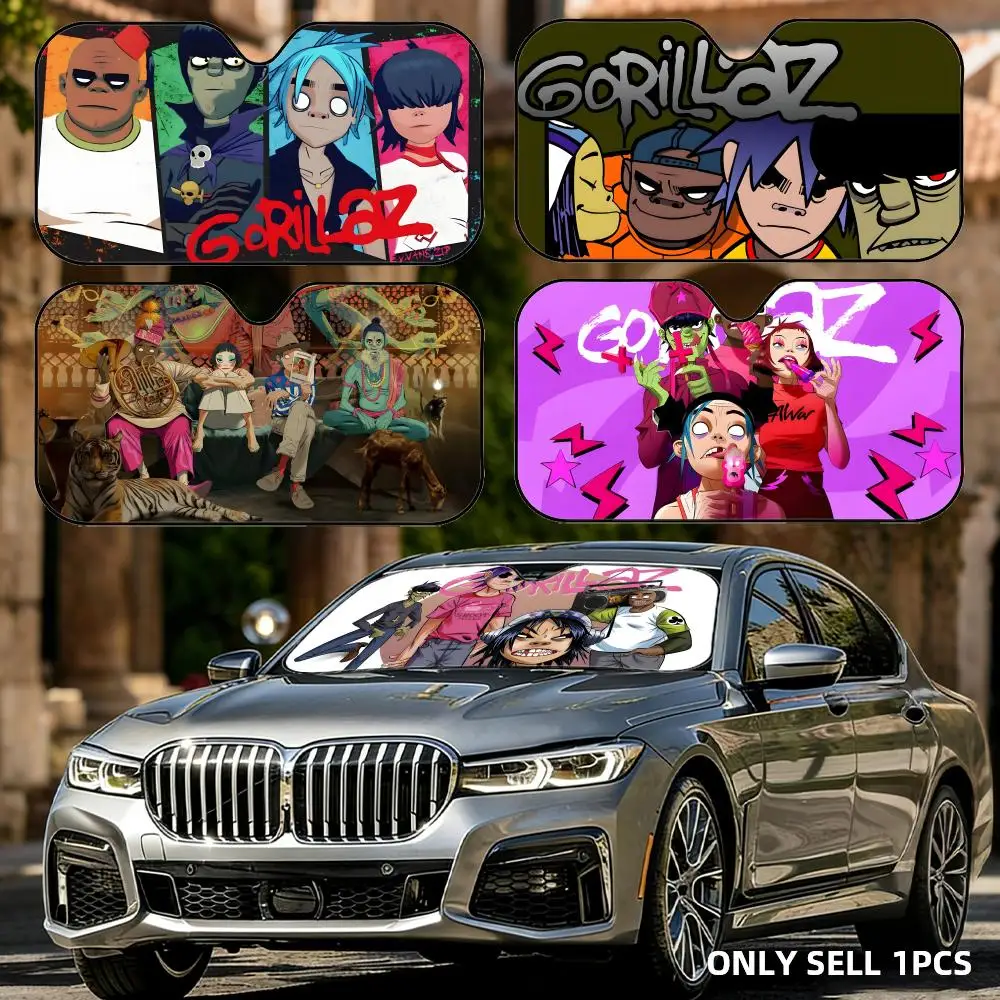 

Hot Band G-Gorillaz Sun Visor Foldable Aluminum Foil Car Windshield Sun Shade - UV Protection & Heat Insulation Visor
