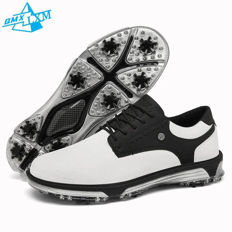 LiXingMing Men Golf Shoes Large Size To 48# Waterproof Cleats Golf Sport Shoes Teenager Training Golf Competition Sneakers