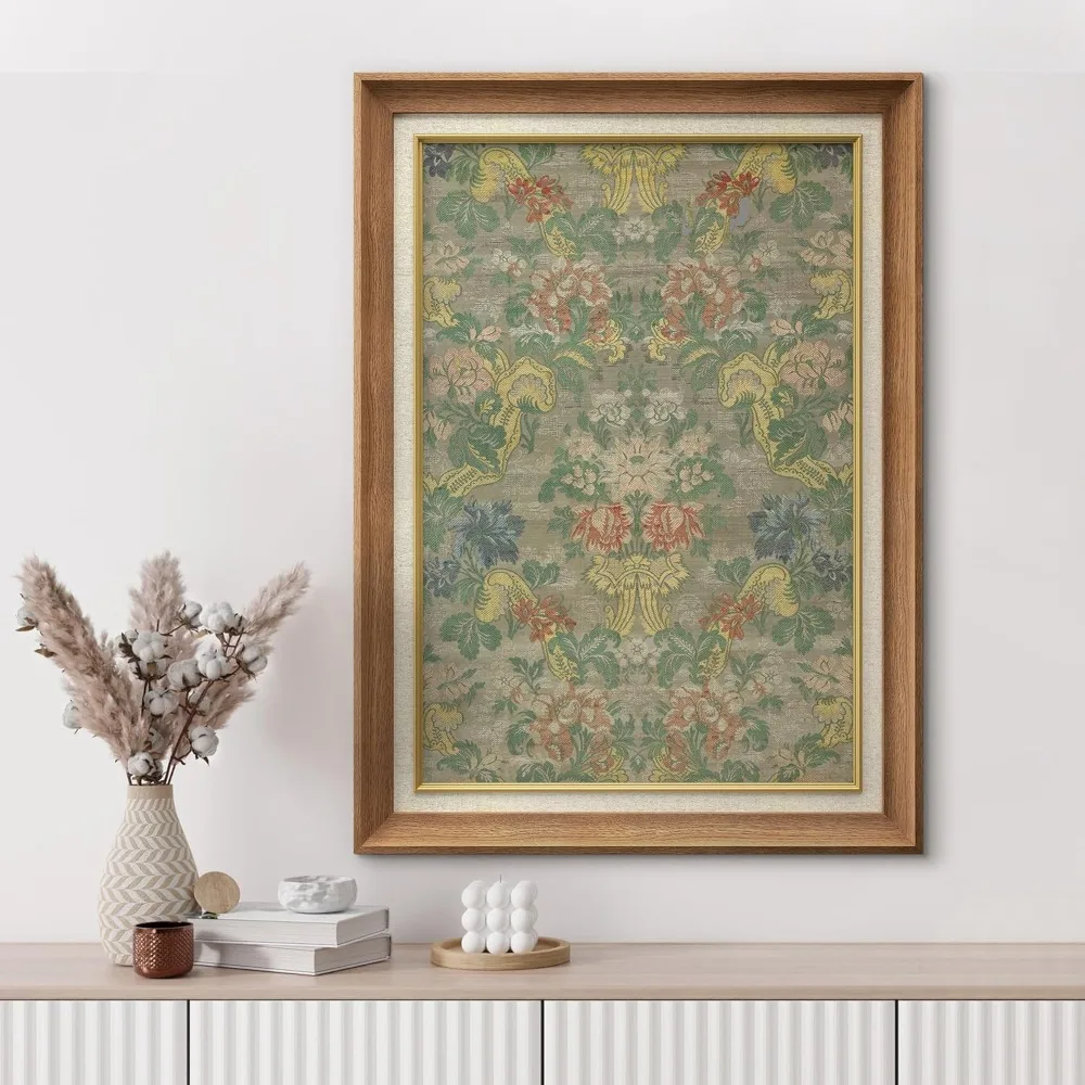 

Premium Framed Wall Art Vibrant Floral Botanical Tapestry for Living Room, Bedroom, Office - 26"x36", Tapestrys