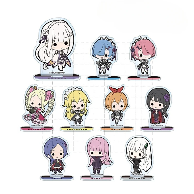 Game Frederica Rem Emiria Emilia Beatrice Echidna Acrylic Stand Doll Anime Mini Figure Model Plate Cosplay Toy for Gift