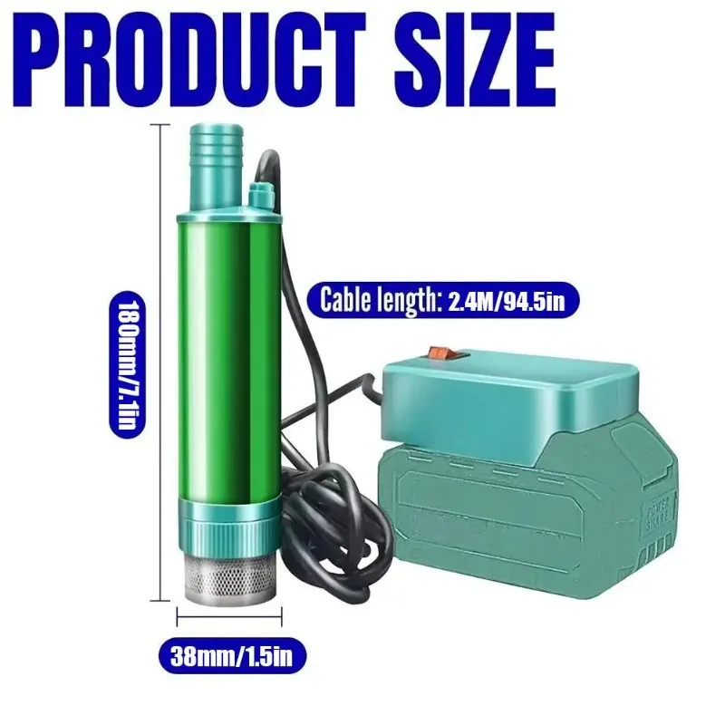 2 In 1 Oil/water Pump For Makita 18V Battery 38mm Cordless Diesel Fuel Water Oil Transfer Pump 60L/min Battery Not Inclued view 4