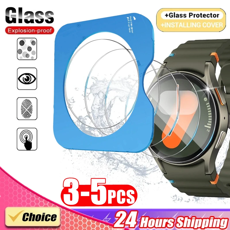 

3-5pcs Tempered Glass for Samsung Galaxy Watch 7 6 5 Pro 4 40/44/42/46/47mm Watch 7 Ultra Film Tool Easy Instal Screen Protector