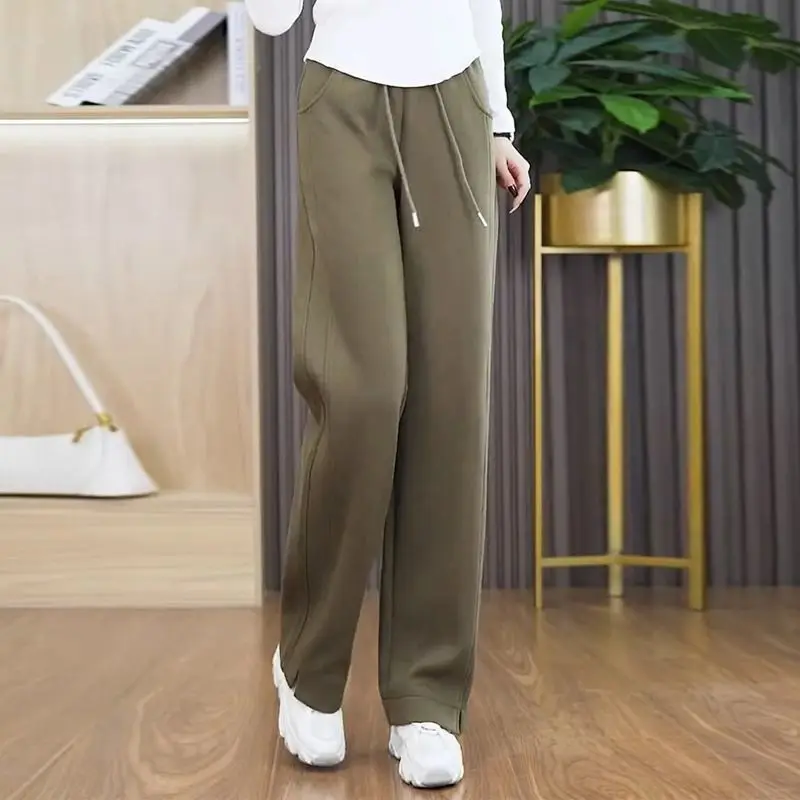 

Women's Autumn Winter New Fashion Elegant High Waist Solid Color Loose Casual Versatile Western Comfortable Popular Y2K Pants