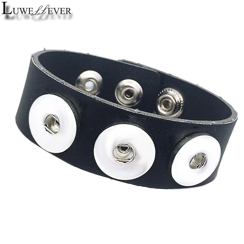 9 Colors 209 Original Genuine Leather Retro Bracelet 18mm Snap Button Charm Jewelry For Women Teenagers Men
