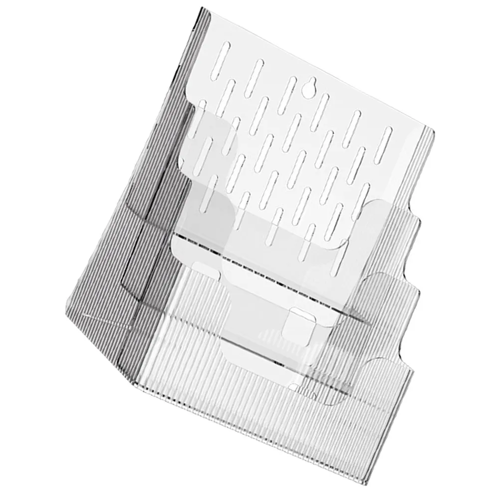 Clear Desktop File Rack Pet Material Sloping Design for Office School Study Room Organizer Storage Shelf Document Magazine